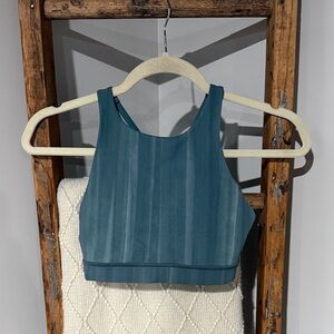Lululemon Teal High-Neck Cropped Tank Top